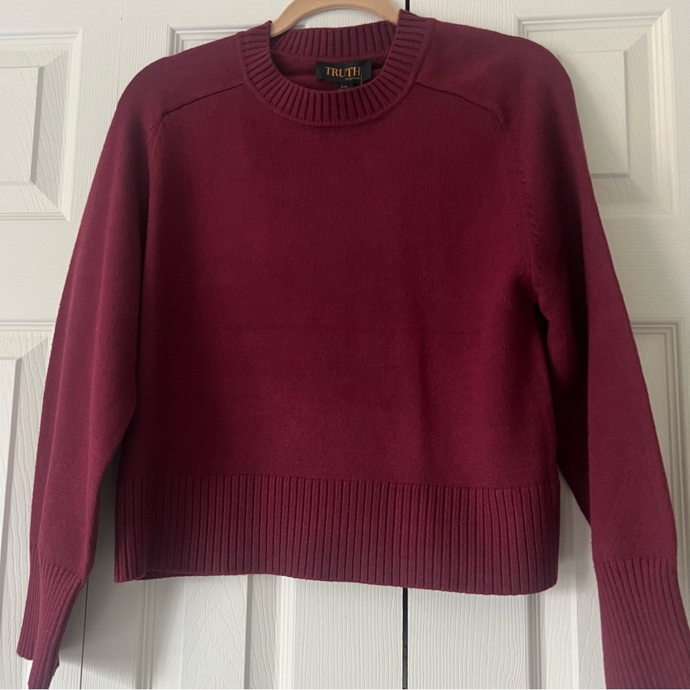 Women's TRUTH Burgundy Sweater size S - Picture 2 of 4